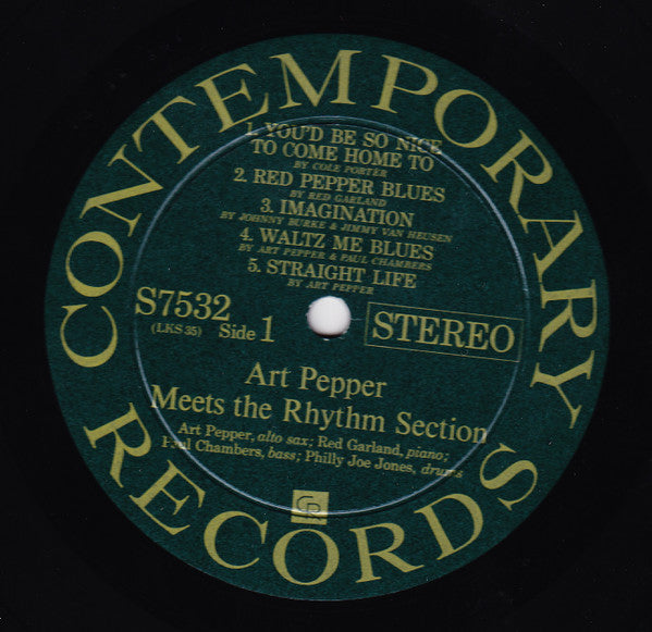 Art Pepper - Art Pepper Meets The Rhythm Section (Vinyl, LP, Album, Reissue, Stereo) Very Good (VG) / Very Good Plus (VG+)
