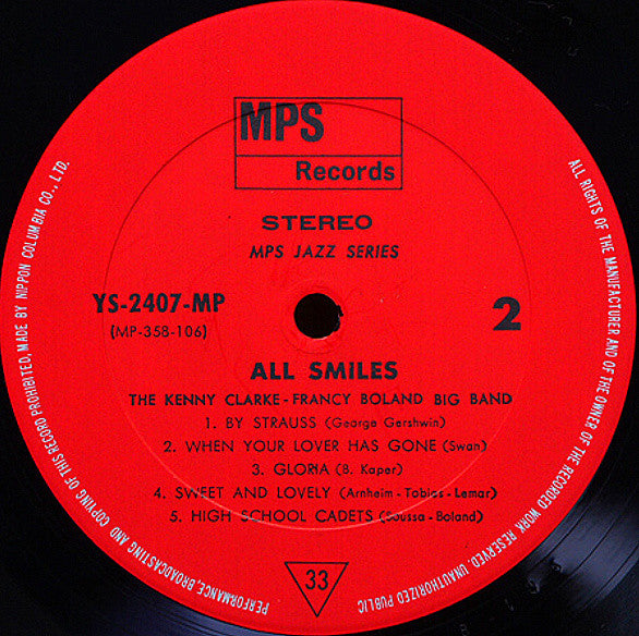 Clarke-Boland Big Band - All Smiles (Vinyl, LP, Album) Very Good (VG) / Very Good Plus (VG+)