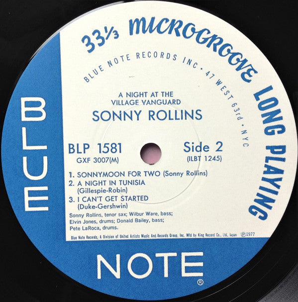 Sonny Rollins - A Night At The "Village Vanguard" = ヴィレッジ・ヴァンガードの夜 ...