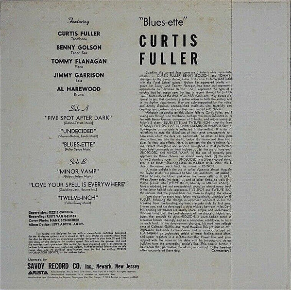 Curtis Fuller - Blues-ette (Vinyl, LP, Album, Reissue)