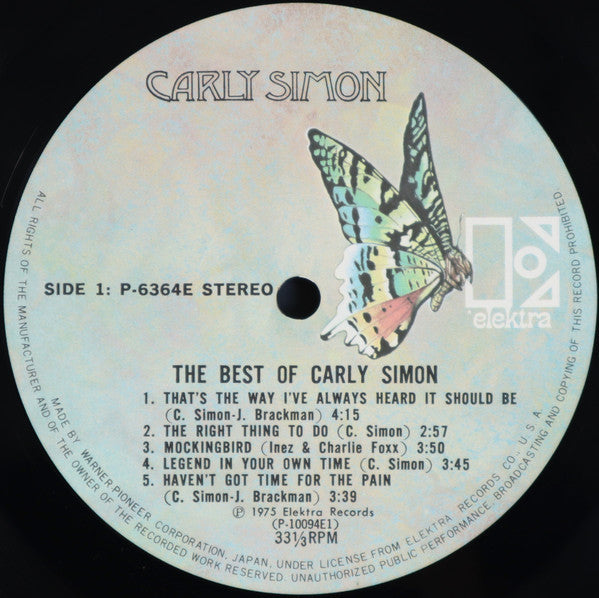 Carly Simon - The Best Of Carly Simon (Vinyl, LP, Compilation, Reis...