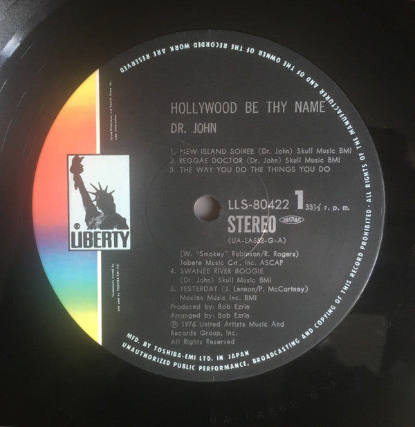 Dr. John - Hollywood Be Thy Name (Vinyl, LP, Album, Stereo) Very Good Plus (VG+) / Very Good Plus (VG+)