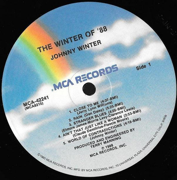 Johnny Winter - The Winter Of  '88 (Vinyl, LP, Album) Good Plus (G+) / Very Good (VG)