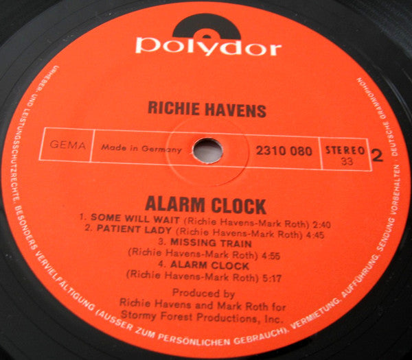 Richie Havens - Alarm Clock (Vinyl, LP, Album) Good Plus (G+) / Very Good (VG)