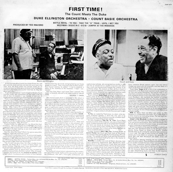 Duke Ellington - First Time! The Count Meets The Duke (Vinyl, LP, A...