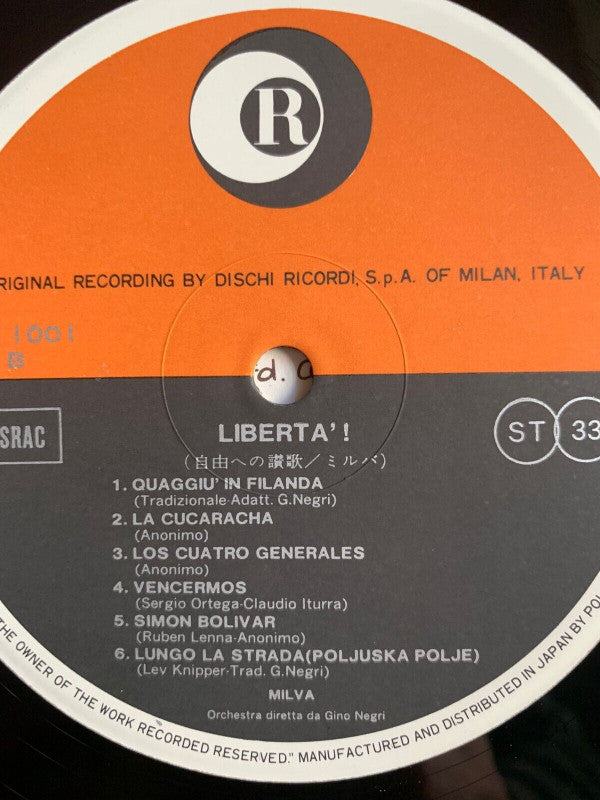 Milva - Libertà ! (Vinyl, LP, Album) Good Plus (G+) / Very Good (VG)