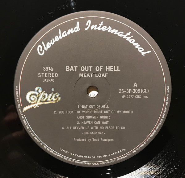 Meat Loaf - Bat Out Of Hell (Vinyl, LP, Album, Reissue) Near Mint (NM or M-) / Very Good Plus (VG+)