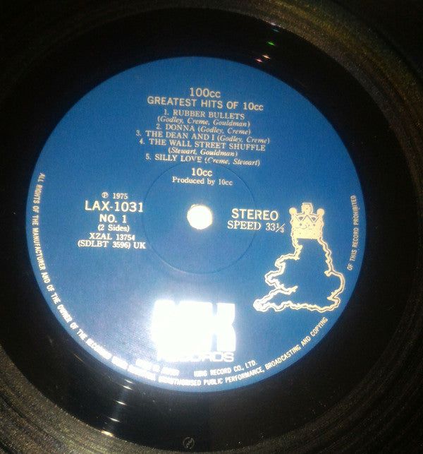 10cc - 100cc - Greatest Hits Of 10cc (Vinyl, LP, Compilation, Reissue, Stereo) Near Mint (NM or M-) / Very Good Plus (VG+)