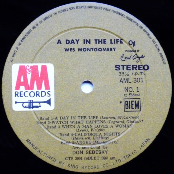 Wes Montgomery - A Day In The Life (Vinyl, LP, Album, Reissue, Stereo)