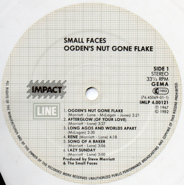 Small Faces - Ogdens' Nut Gone Flake (Vinyl, LP, Album, Reissue, Stereo) Very Good Plus (VG+) / Very Good Plus (VG+)