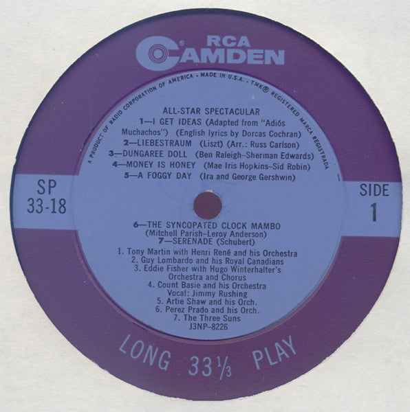 Various - All Star Spectacular (Vinyl, LP, Compilation) Very Good Plus (VG+) / Very Good (VG)