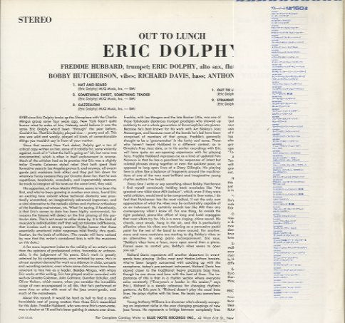 Eric Dolphy - Out To Lunch! (Vinyl, LP, Album, Reissue) Near Mint (NM or M-) / Very Good Plus (VG+)