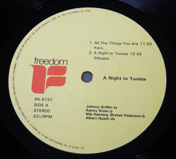 Johnny Griffin - A Night In Tunisia (Vinyl, LP, Album) Very Good Plus (VG+) / Very Good (VG)