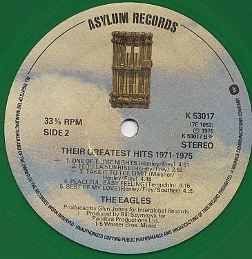 Eagles - Their Greatest Hits (1971-1975) (Vinyl, LP, Compilation, Limited Edition, Reissue) Very Good (VG) / Very Good (VG)