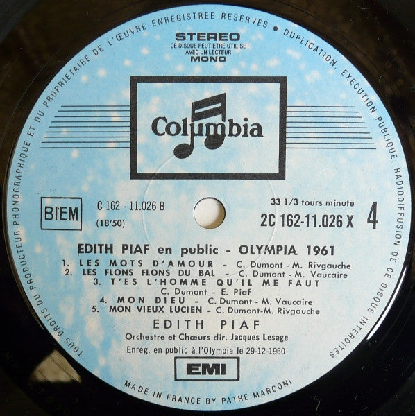 Edith Piaf - En Public (3xVinyl, LP, Compilation, Stereo) Very Good Plus (VG+) / Very Good (VG)