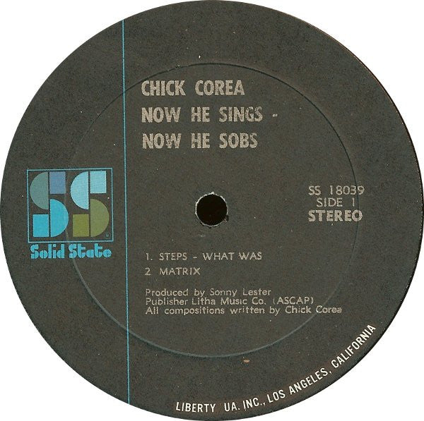Chick Corea - Now He Sings, Now He Sobs (Vinyl, LP, Album, Repress, Stereo) Good Plus (G+) / Very Good (VG)