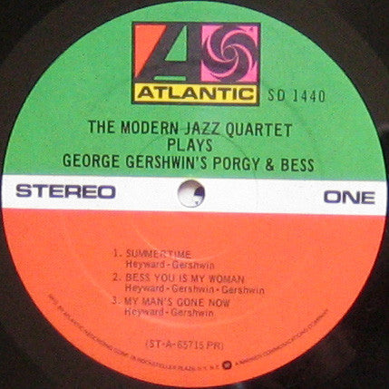 The Modern Jazz Quartet - The Modern Jazz Quartet Plays George Gershwin's Porgy & Bess (Vinyl, LP, Album, Reissue, Stereo) Very Good (VG) / Fair (F)