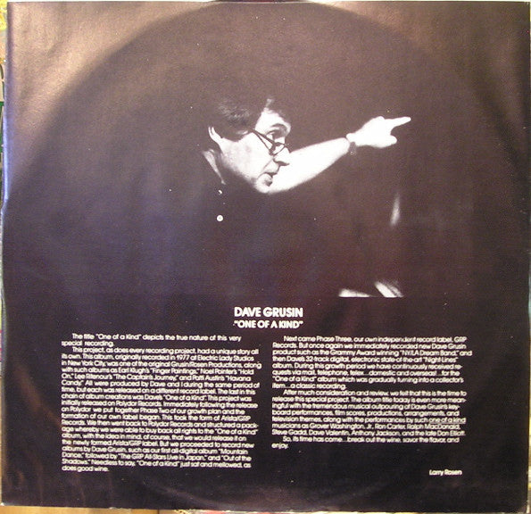 Dave Grusin - One Of A Kind (Vinyl, LP, Reissue, Album) Very Good (VG) / Good Plus (G+)