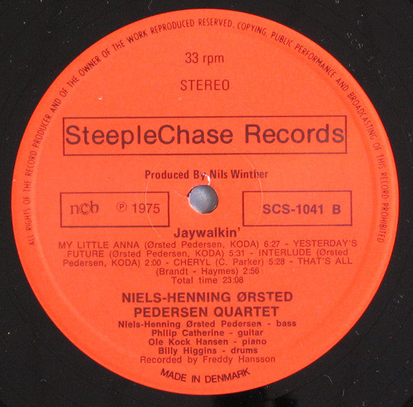 Niels-Henning Ørsted Pedersen - Jaywalkin' (Vinyl, LP, Album, Stereo) Very Good (VG) / Good Plus (G+)