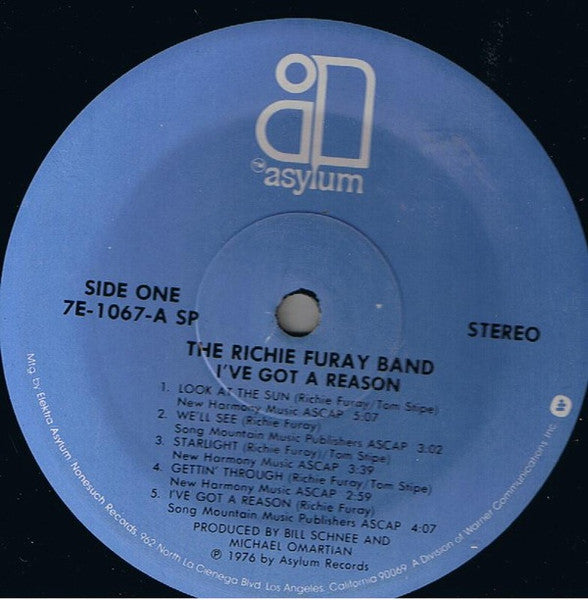 The Richie Furay Band - I've Got A Reason (Vinyl, LP, Album, Stereo) Very Good (VG) / Good Plus (G+)