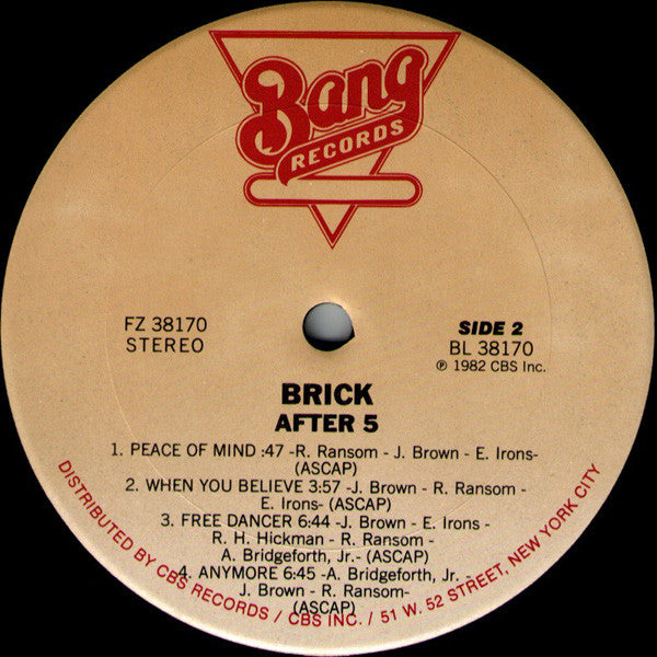 Brick - After 5 (Vinyl, LP, Album) Very Good (VG) / Good (G)