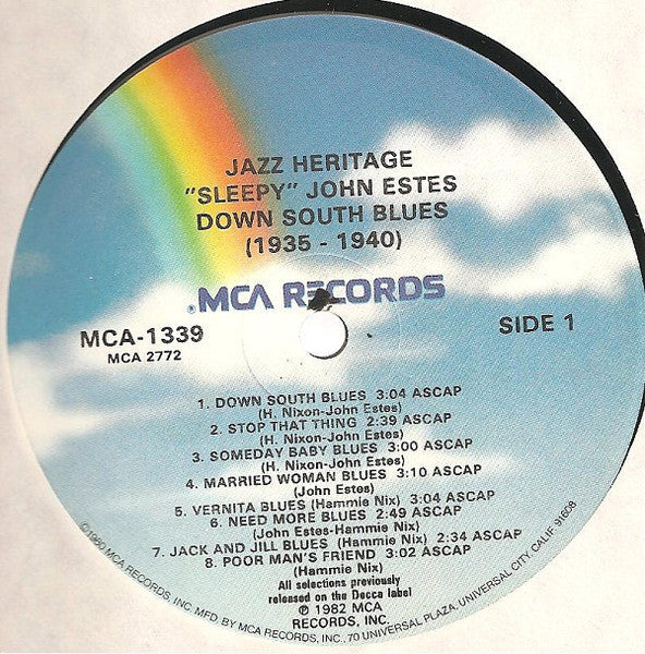 Sleepy John Estes - Down South Blues (1935-1940) (Vinyl, LP, Compilation) Very Good (VG) / Very Good (VG)