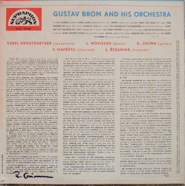 Gustav Brom Orchestra - Dancing With Gustav Brom And His Orchestra (Vinyl, LP, Mono, Compilation) Good Plus (G+) / Good Plus (G+)