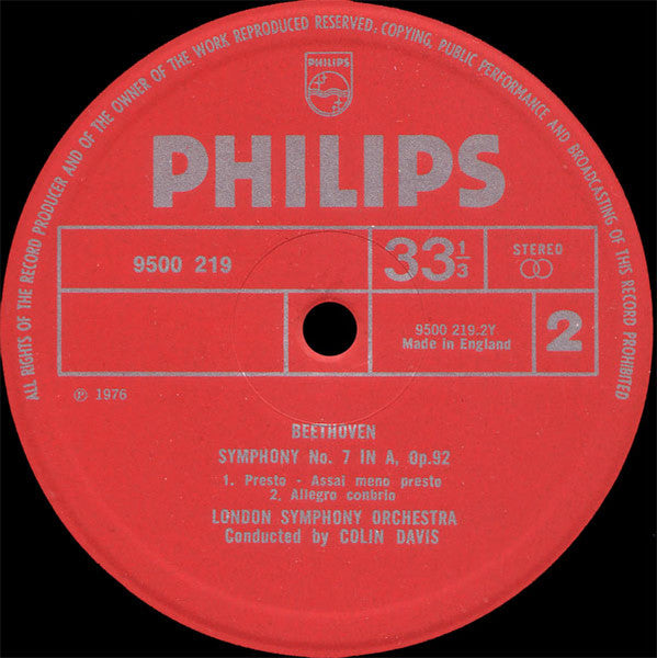Ludwig Van Beethoven - Symphony No. 7 In A, Op. 92 (Vinyl, LP, Deluxe Edition, Stereo) Very Good Plus (VG+) / Very Good Plus (VG+)