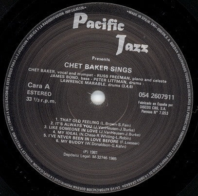 Chet Baker - Chet Baker Sings (Vinyl, LP, Album, Reissue, Stereo) Near Mint (NM or M-) / Very Good Plus (VG+)