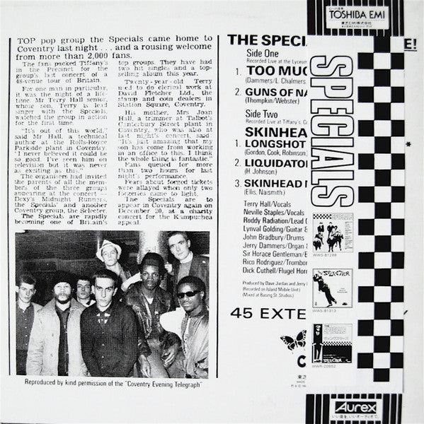 The Specials - Too Much Too Young (Vinyl, 12", 45 RPM, EP) Very Good Plus (VG+) / Very Good Plus (VG+)