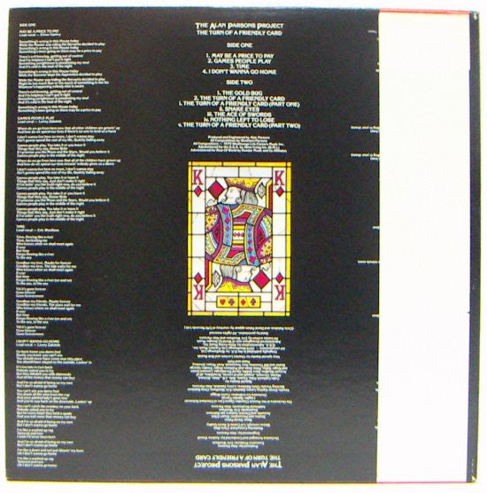The Alan Parsons Project - The Turn Of A Friendly Card (Vinyl, LP, Album) Very Good Plus (VG+) / Very Good (VG)