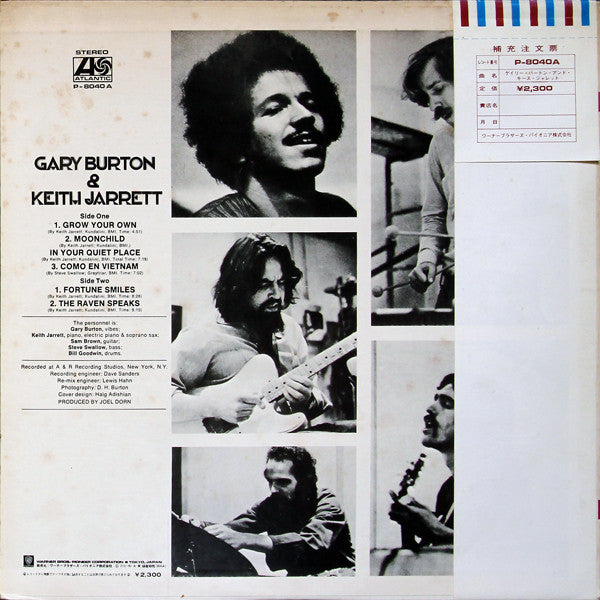 Gary Burton - Gary Burton & Keith Jarrett (Vinyl, LP, Album, Reissue)