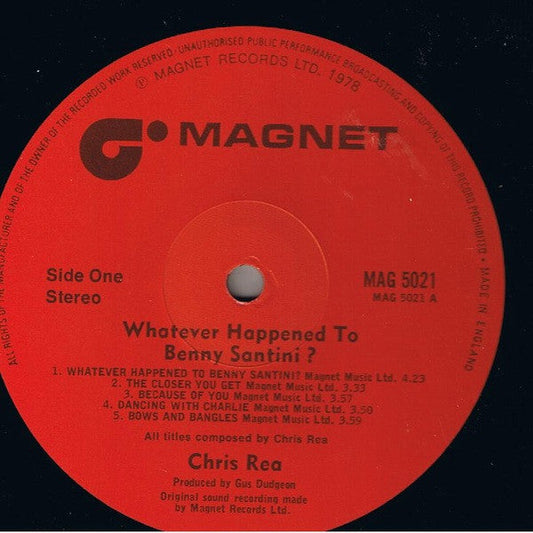 Chris Rea - Whatever Happened To Benny Santini? (Vinyl, LP, Album) Near Mint (NM or M-) / Very Good (VG)