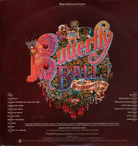Roger Glover And Guests - The Butterfly Ball And The Grasshopper's Feast (Vinyl, LP, Album) Very Good (VG) / Good (G)