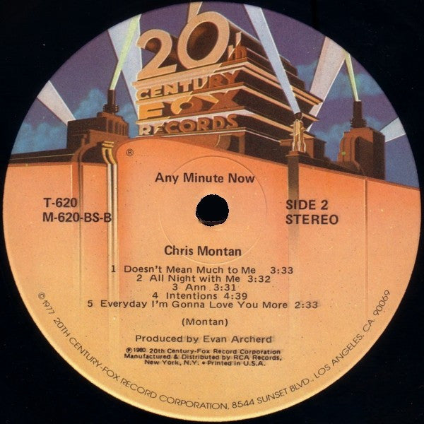 Chris Montan - Any Minute Now (Vinyl, LP, Album) Good Plus (G+) / Good (G)