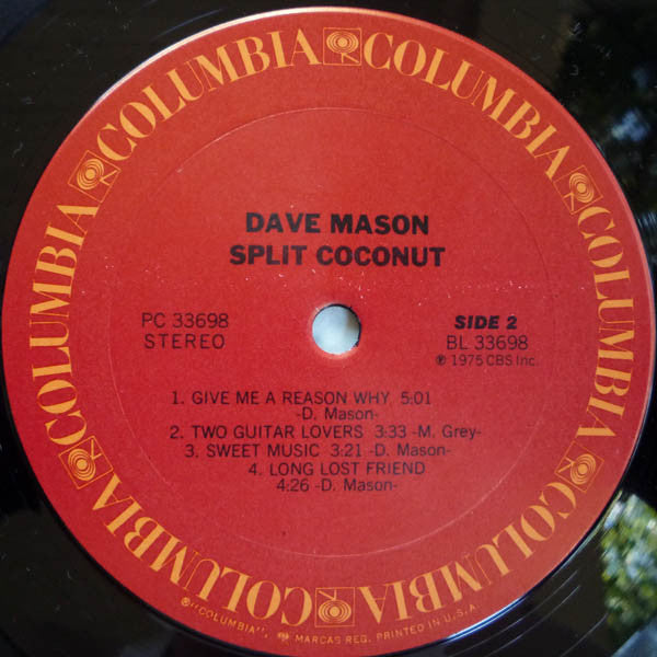 Dave Mason - Split Coconut (Vinyl, LP, Album) Very Good (VG) / Very Good Plus (VG+)