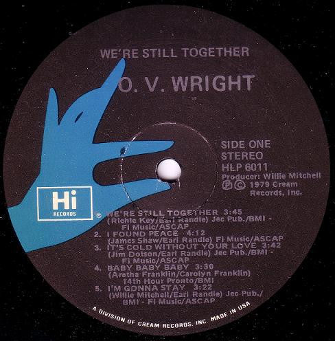 O.V. Wright - We're Still Together (Vinyl, LP, Album) Very Good (VG) / Good Plus (G+)