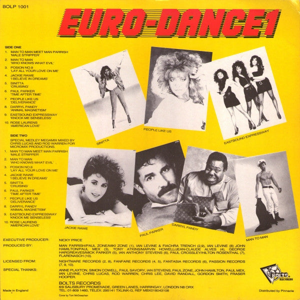 Various - Euro-Dance 1 (Vinyl, LP, Compilation, Partially Mixed) Very Good (VG) / Very Good Plus (VG+)