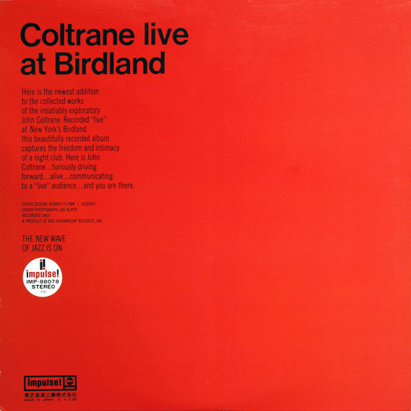 John Coltrane - Live At Birdland (Vinyl, LP, Album, Reissue)