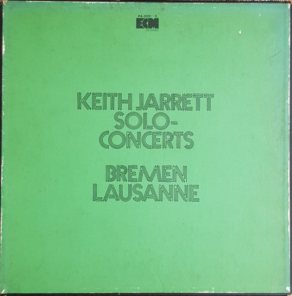 Keith Jarrett - Solo Concerts: Bremen / Lausanne (3xVinyl, Box Set, LP, Album, Promo) Very Good Plus (VG+) / Very Good Plus (VG+)