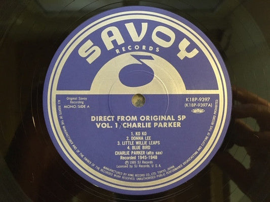 Charlie Parker - Direct from Original SP Vol.1 (Vinyl, LP, Compilation, Mono) Very Good Plus (VG+) / Very Good Plus (VG+)