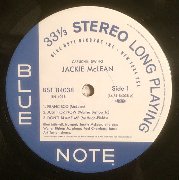 Jackie McLean - Capuchin Swing (Vinyl, LP, Album, Reissue, Stereo) Very Good Plus (VG+) / Near Mint (NM or M-)