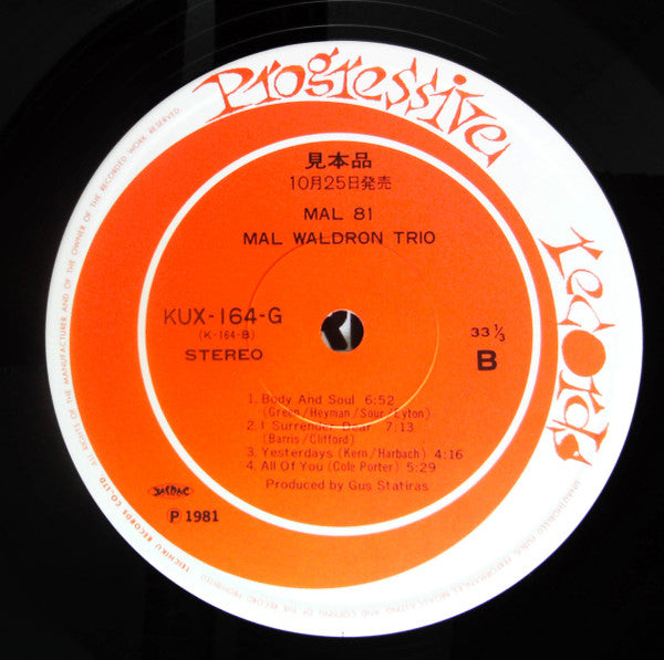Mal Waldron Trio - Mal 81 (Vinyl, LP, Album, Promo) Very Good Plus (VG+) / Very Good (VG)