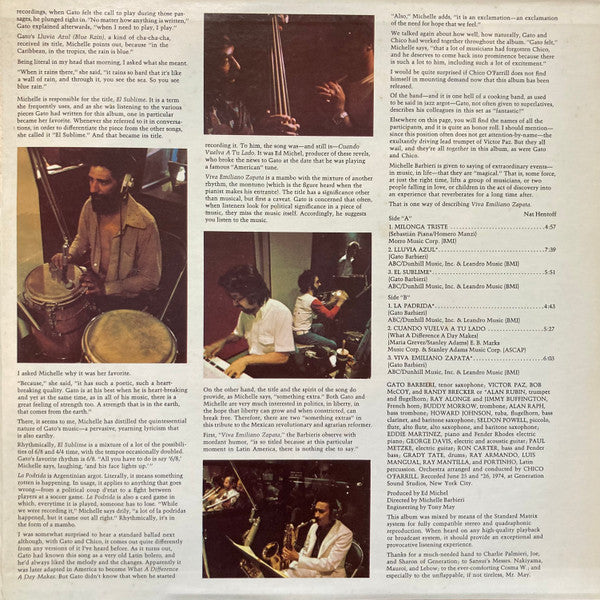 Gato Barbieri - Chapter Three: Viva Emiliano Zapata (Vinyl, LP, Album, Quadraphonic) Good Plus (G+) / Very Good (VG)
