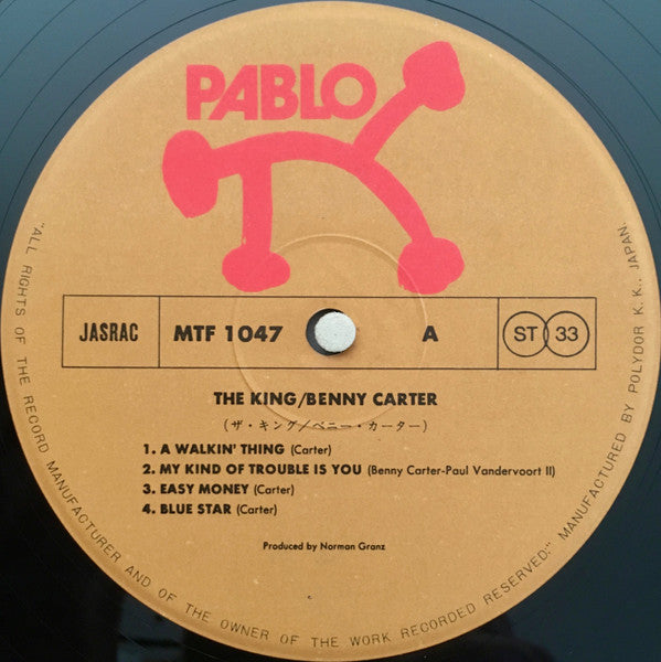 Benny Carter - The King (Vinyl, LP, Album) Very Good Plus (VG+) / Very Good Plus (VG+)