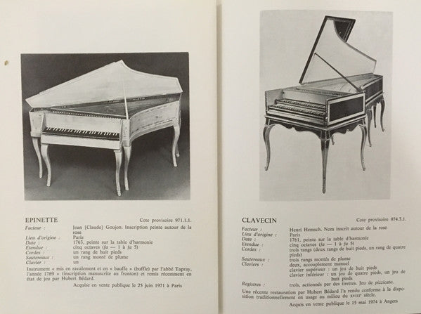 Antonio de Cabezón - Les Instruments Précieux Du Musée Du Conservatoire - Vol.1 - Les Instruments A Clavier (Vinyl, LP, Album) Very Good Plus (VG+) / Very Good Plus (VG+)