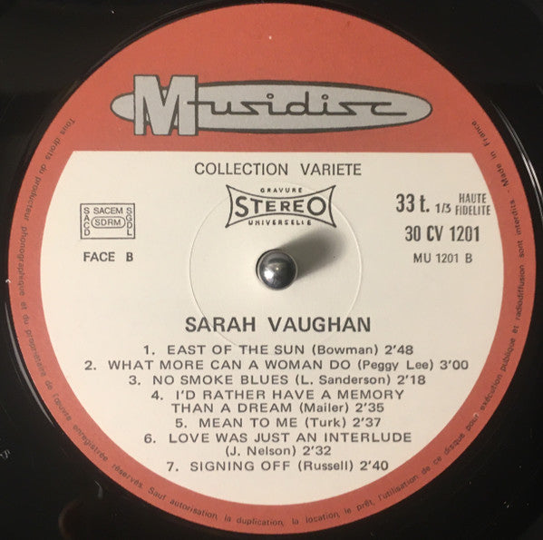 Sarah Vaughan - Singing Sweet And Sultry (Vinyl, LP, Compilation, Stereo) Near Mint (NM or M-) / Very Good Plus (VG+)