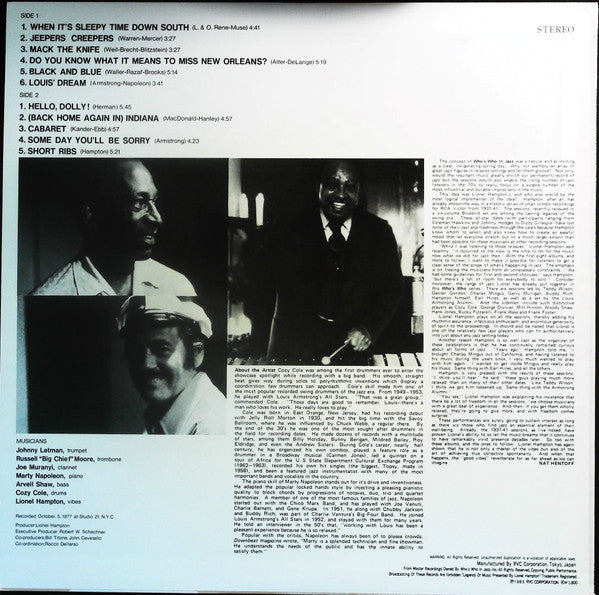 Lionel Hampton - Lionel Hampton Presents The Louis Armstrong Alumni (Vinyl, LP) Very Good Plus (VG+) / Very Good (VG)