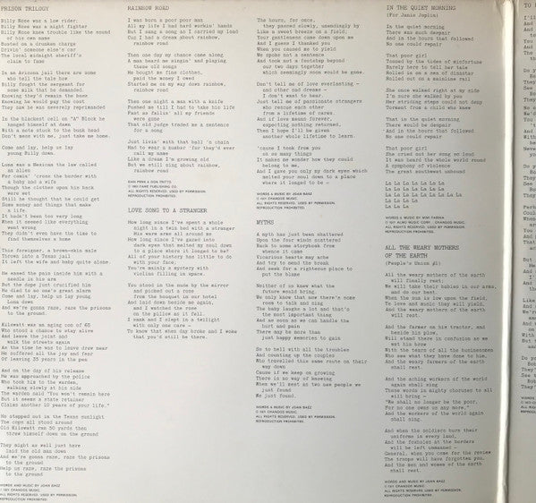 Joan Baez - Come From The Shadows (Vinyl, LP, Album, Stereo) Very Good (VG) / Good Plus (G+)