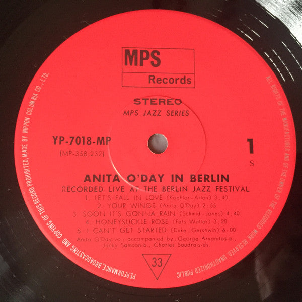Anita O'Day - Anita O'Day In Berlin, Recorded Live At The Berlin Jazz Festival (Vinyl, LP, Album, Reissue) Very Good Plus (VG+) / Very Good (VG)